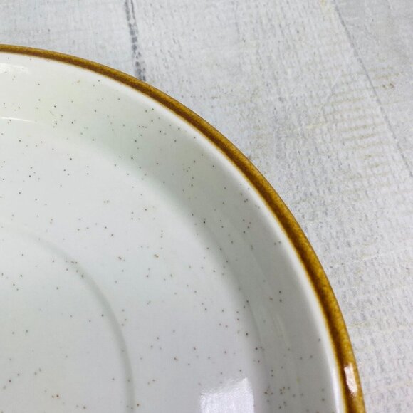 Mikasa NATURAL BEAUTY C9000 Cream Brown Trim Speckled Round 8" Gravy Under Plate - Picture 8 of 12